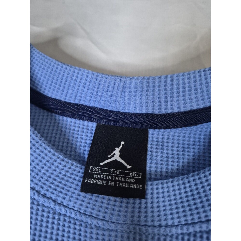 Air Jordan Waffle Knit Shirt Mens Size 2XL Light Blue Pullover Y2K Grail Nike - Picture 6 of 13